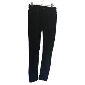 Paige Pants Women's Size 24 Black Distressed Cotton Blend Skinny